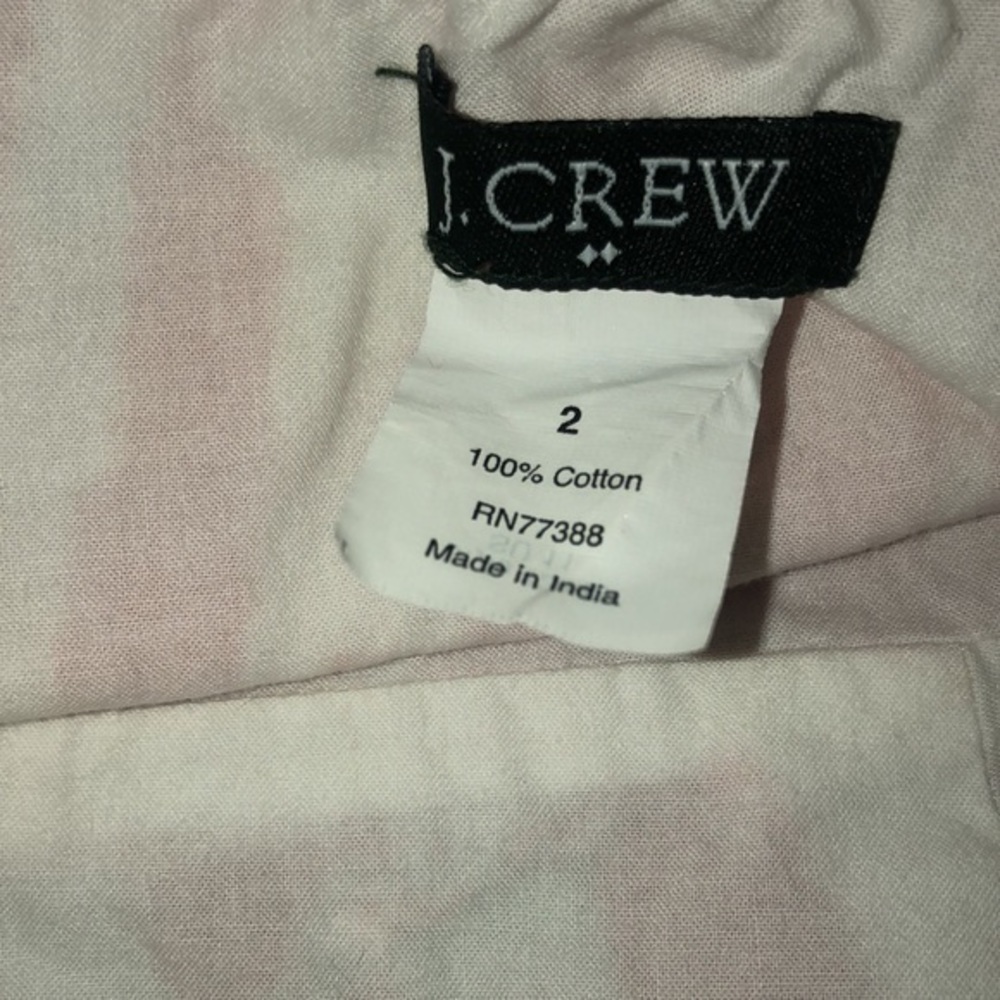 J. Crew Strapless Tube Top Blouse Size 2 Orange White - Picture 10 of 16